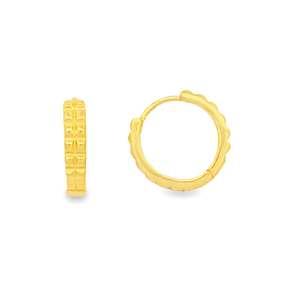 Top Cash Jewellery 916 Gold Simple Design Loop Earrings