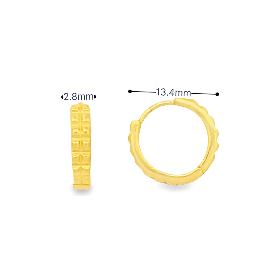 Top Cash Jewellery 916 Gold Simple Design Loop Earrings