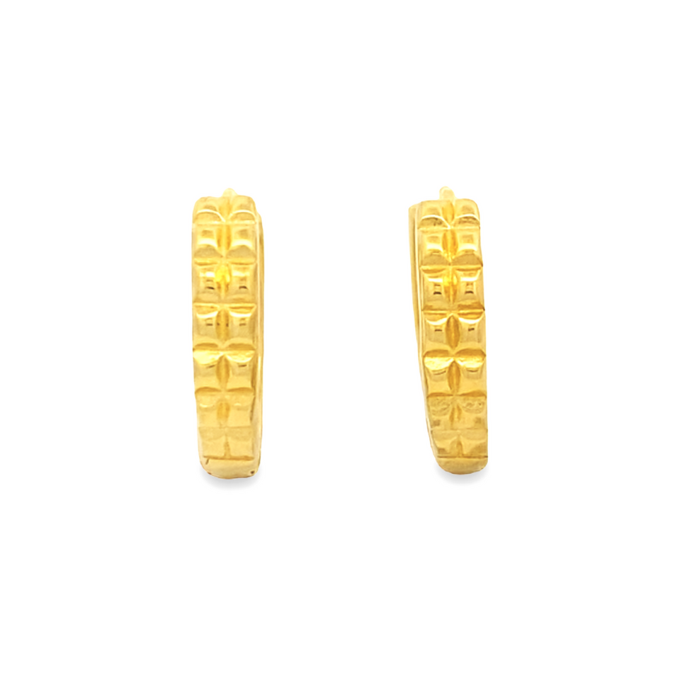 Top Cash Jewellery 916 Gold Simple Design Loop Earrings