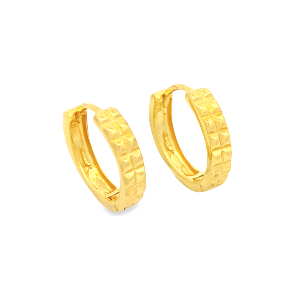 Top Cash Jewellery 916 Gold Simple Design Loop Earrings
