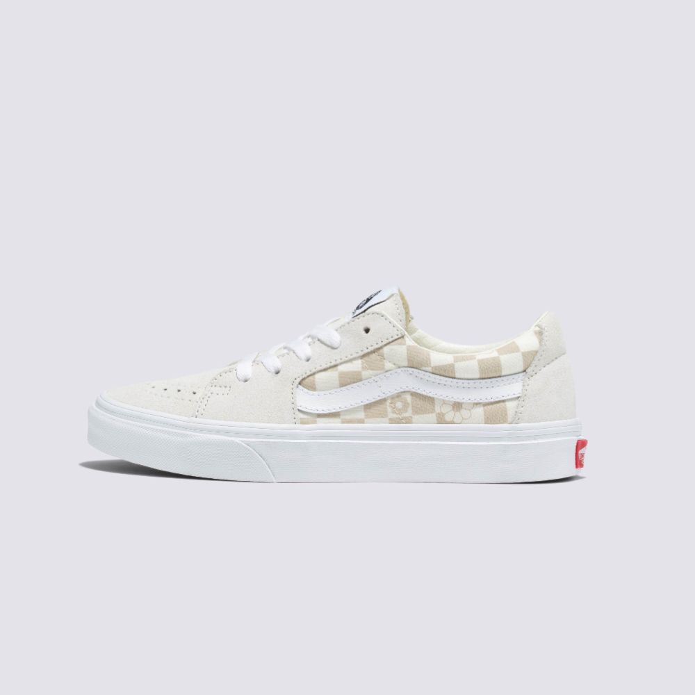 Vans Floral Checkerboard SK8-Low Women Sneakers (Unisex US Size) WHITE VN0009QRFS81 · v6