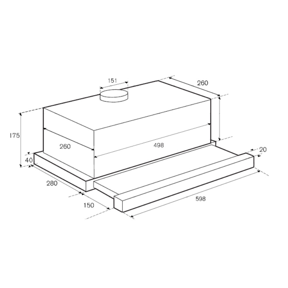 (ขนาดใหญ่) Bertazzoni K60TELXA เครื่องดูดควันแบบยืดหดได้ (60ซม.)