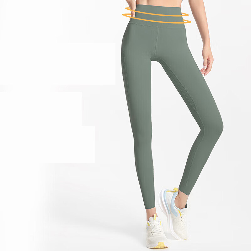 Pantaloni da yoga in lycra da donna color cammello e leggings da palestra senza cuciture