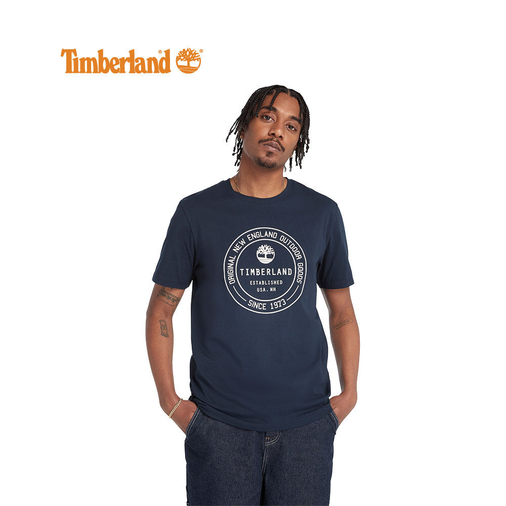Timberland Men's Short Sleeves Brand Carrier Tee Regular Dark Sapphire