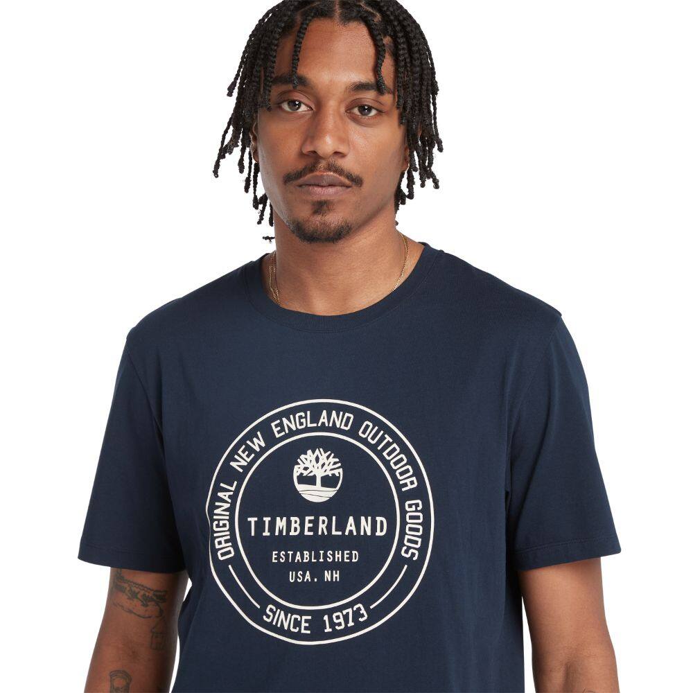 Timberland Men's Short Sleeves Brand Carrier Tee Regular Dark Sapphire