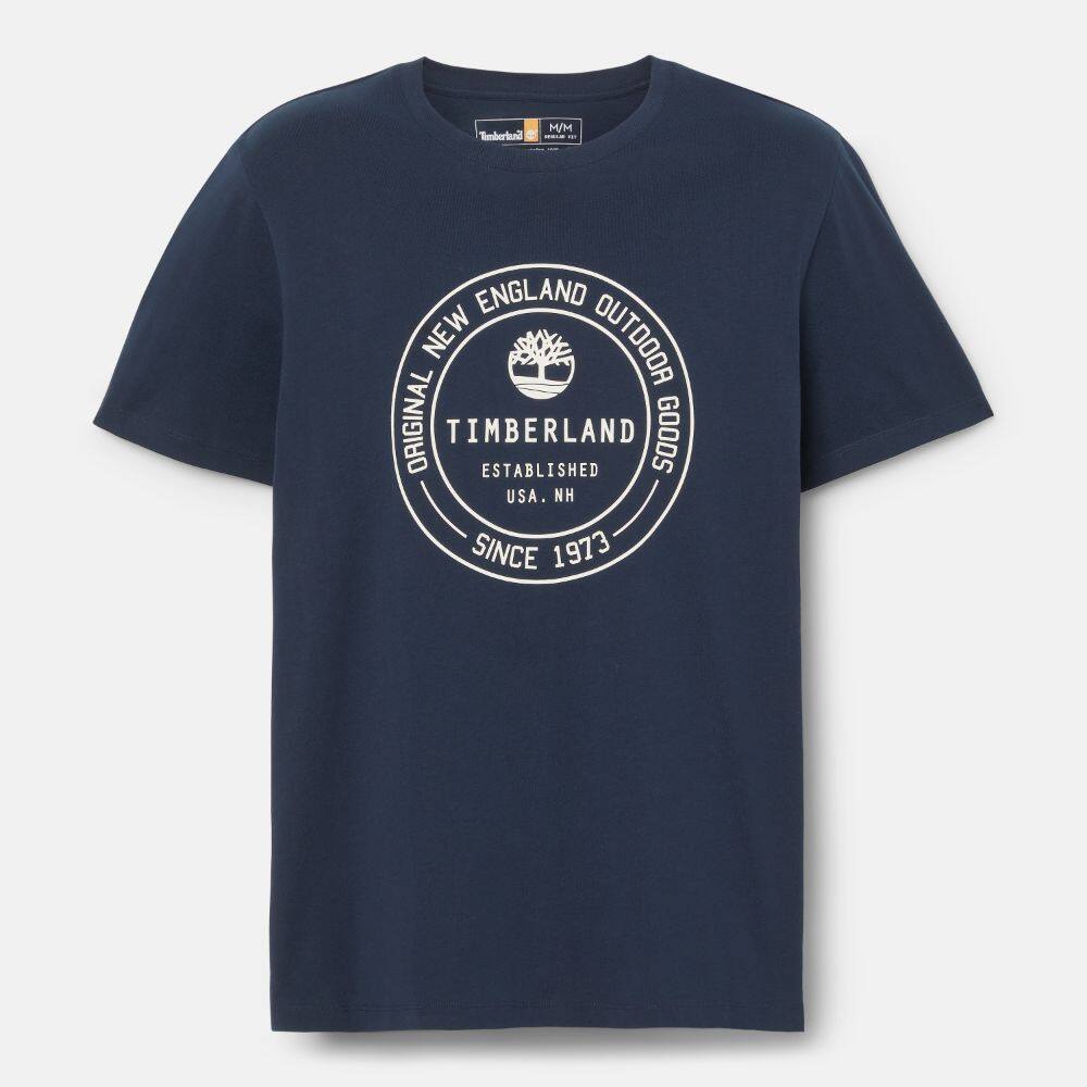 Timberland Men's Short Sleeves Brand Carrier Tee Regular Dark Sapphire