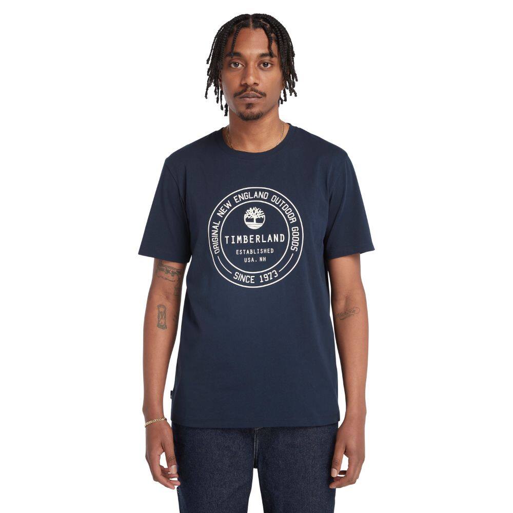 Timberland Men's Short Sleeves Brand Carrier Tee Regular Dark Sapphire