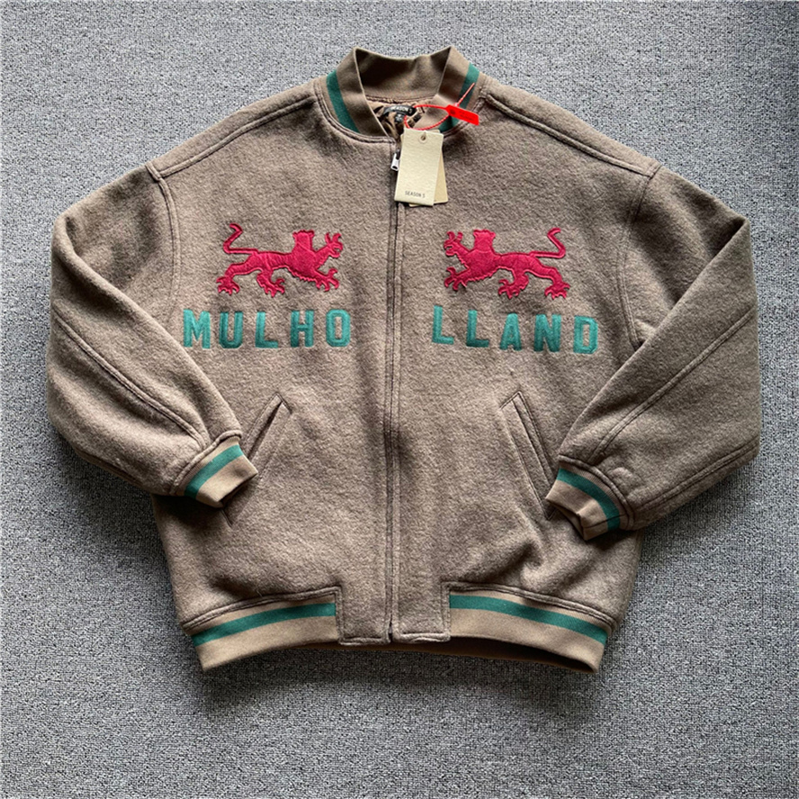 CALABASAS SEASON 5 Baseball Jacket Men Women and West High Quality Puffer Leopard Embroidered Pattern Vintage Wool Zi Coat · v4