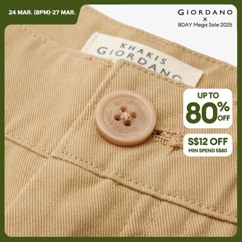 GIORDANO Women Pants Big Pockets Simpple Solid Color Pants 100% Cotton Wide Leg Ankle Length Fashion Casual Pants 05423670 · v2