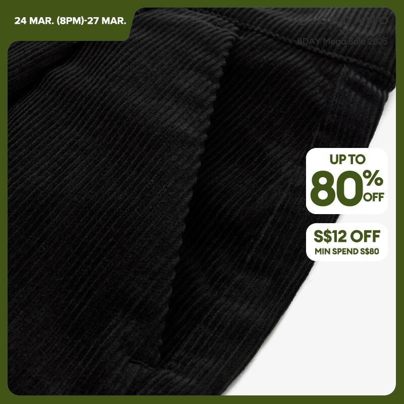 GIORDANO Women Pants 100% Cotton Corduroy Straight Pants Solid Color Ankle Length Simple Fashion Casual Warm Pants 05423674 · v2