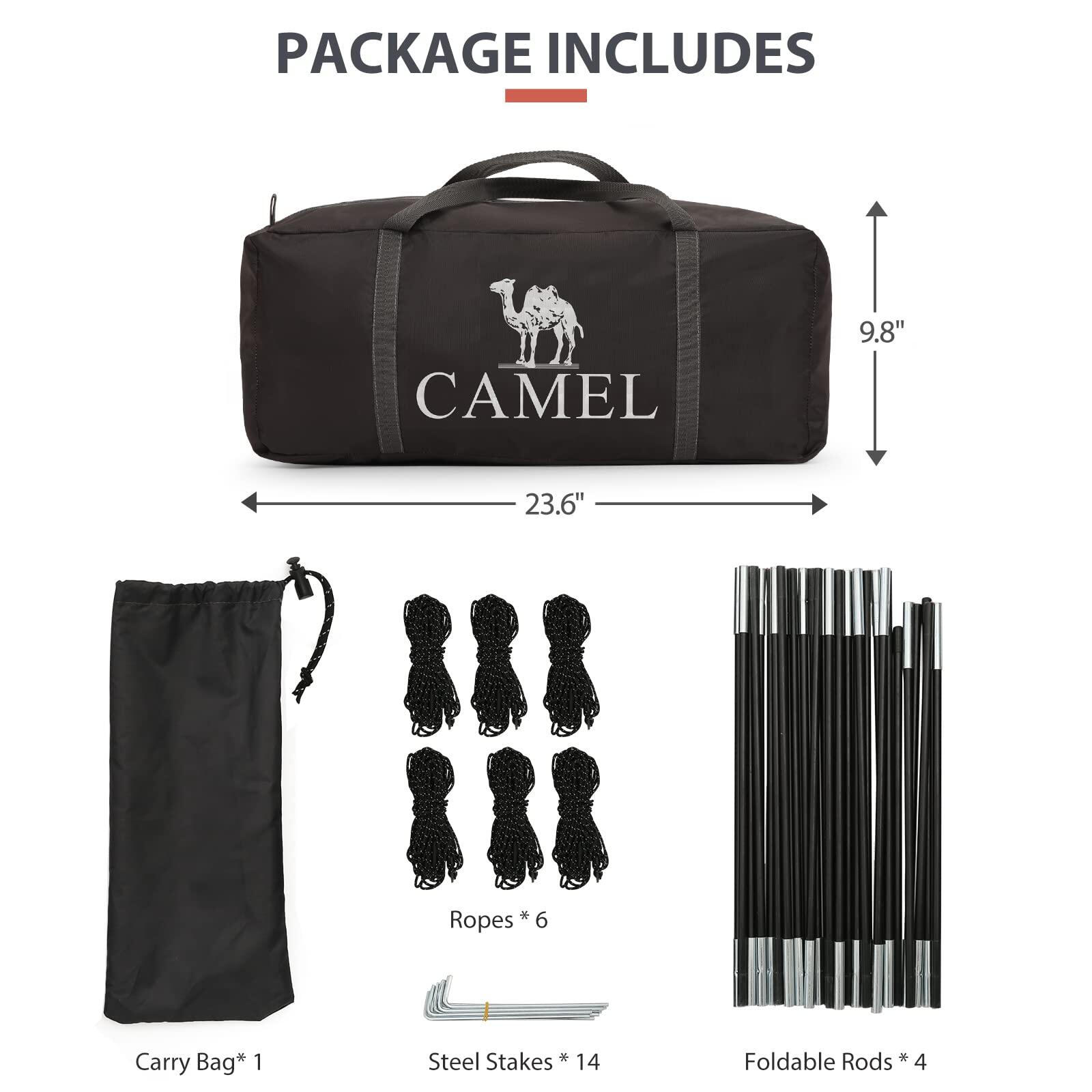CAMEL CROWN Tents for Camping 5/6/7/8 Person Waterproof Easy Setup Folding Camping Tent with 2 Door Spacious Backpacking Tent for Outdoor Camping Hiking · v28