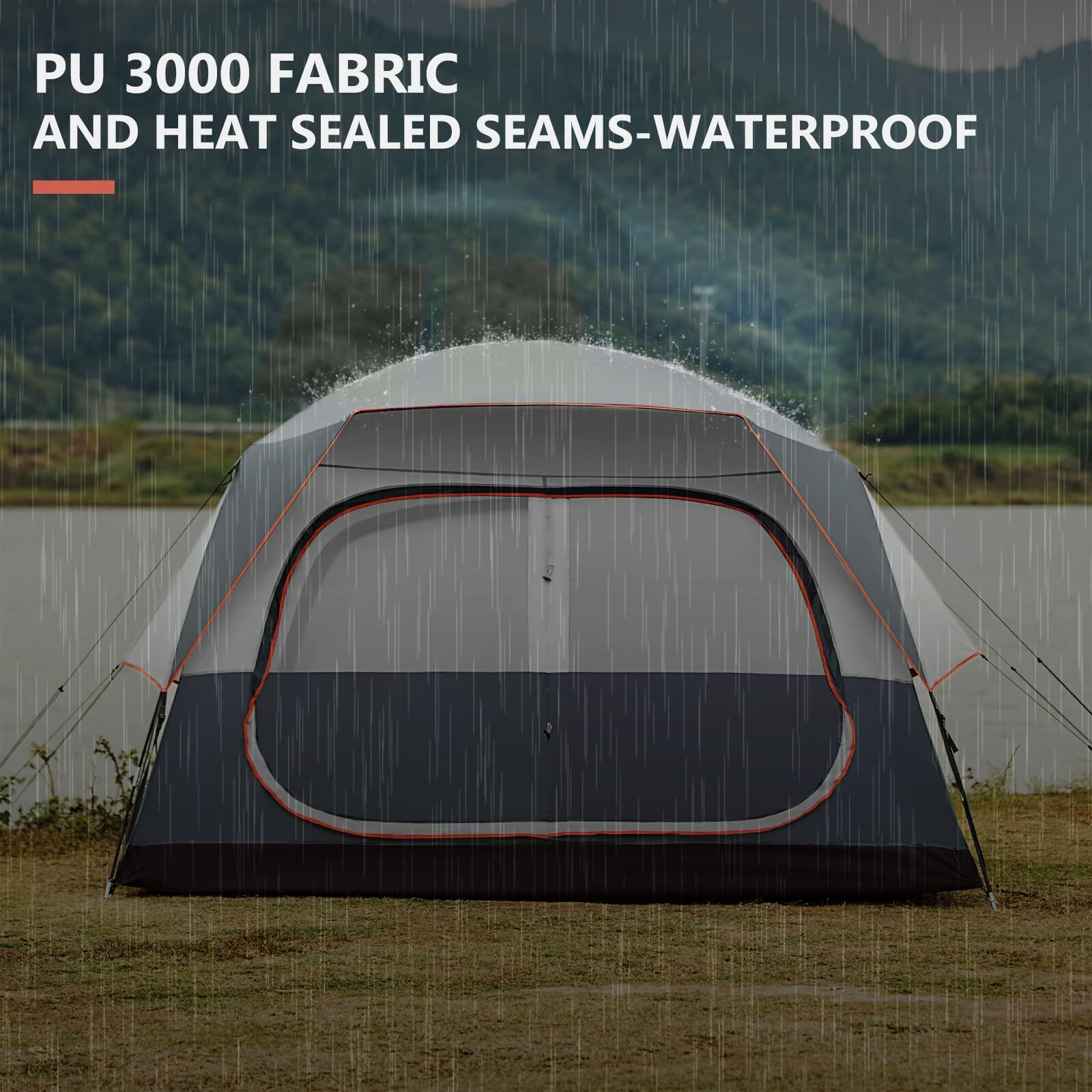 CAMEL CROWN Tents for Camping 5/6/7/8 Person Waterproof Easy Setup Folding Camping Tent with 2 Door Spacious Backpacking Tent for Outdoor Camping Hiking · v28