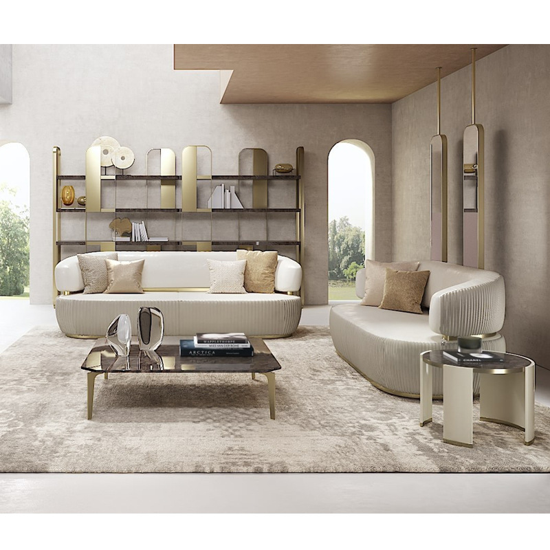 Italian Luxury Cloth Sofa Postmodern Designer Furniture Customized Large Villa Living Room Sofa Combination · v4