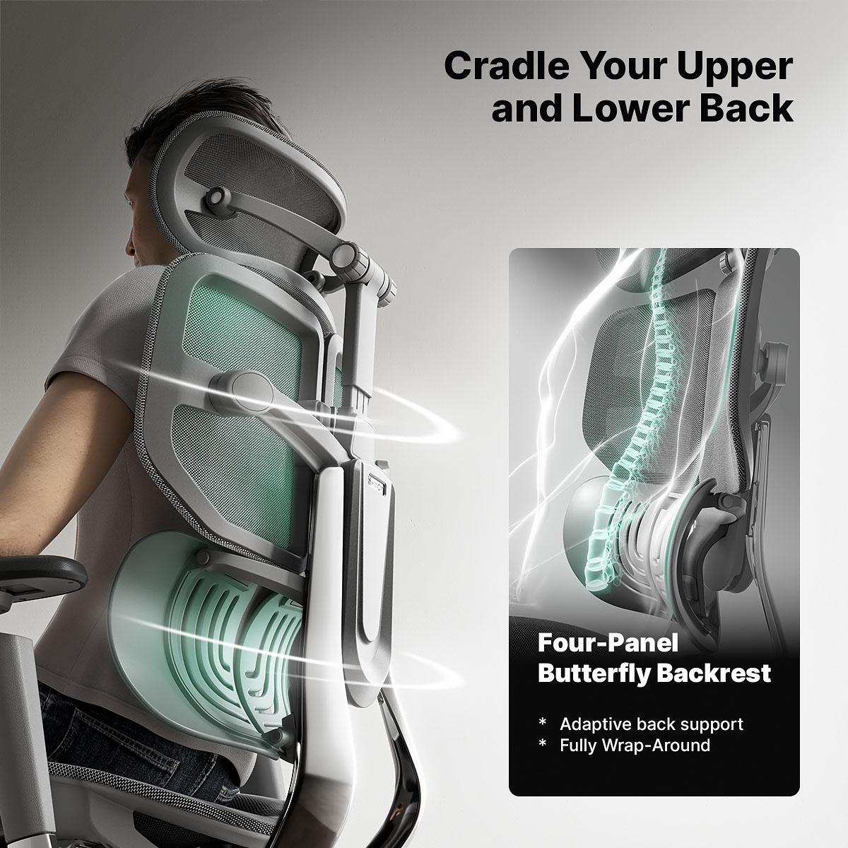 Hinomi X1 3D Sırt Destekli Ergonomik Ev Ofisi Koltuğu | Bacak Desteği | Oyun | Örgü Sandalye