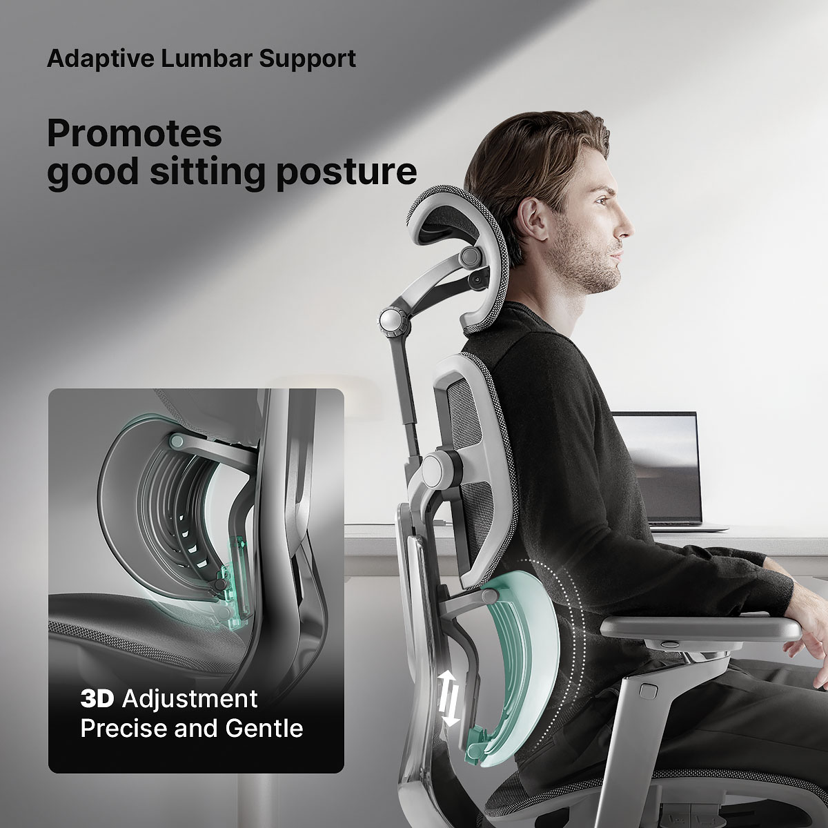 Hinomi X1 3D Sırt Destekli Ergonomik Ev Ofisi Koltuğu | Bacak Desteği | Oyun | Örgü Sandalye
