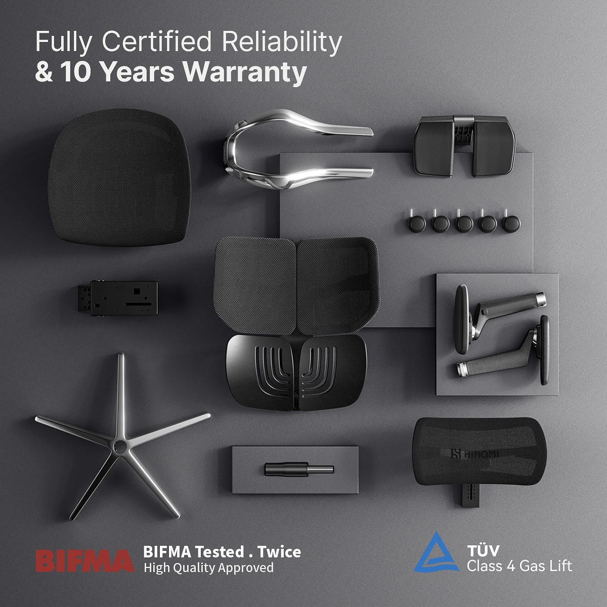 Hinomi X1 3D Sırt Destekli Ergonomik Ev Ofisi Koltuğu | Bacak Desteği | Oyun | Örgü Sandalye