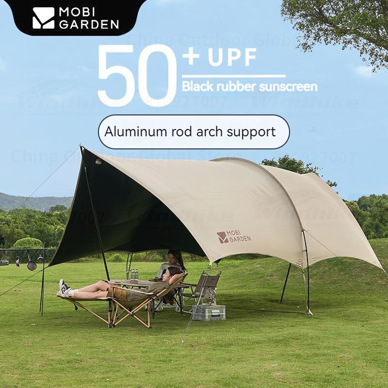 MOBI GARDEN Outdoor Camping Picnic Tent Anti-vinyl Canopy Rain Anti-ultraviolet 50+ Large-size Tunnel-type Oxford View D250