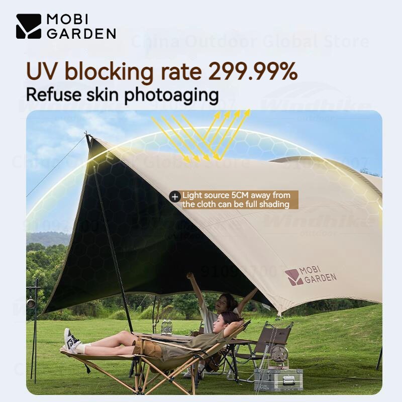 MOBI GARDEN Outdoor Camping Picnic Tent Anti-vinyl Canopy Rain Anti-ultraviolet 50+ Large-size Tunnel-type Oxford View D250 · v49