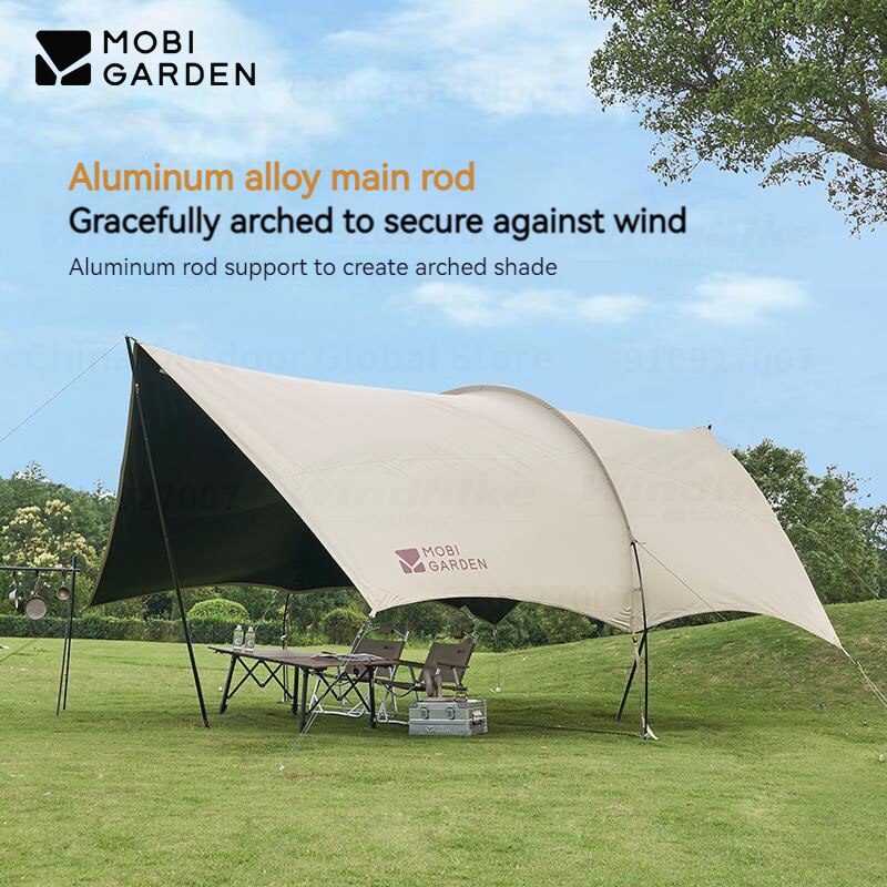 MOBI GARDEN Outdoor Camping Picnic Tent Anti-vinyl Canopy Rain Anti-ultraviolet 50+ Large-size Tunnel-type Oxford View D250 · v49