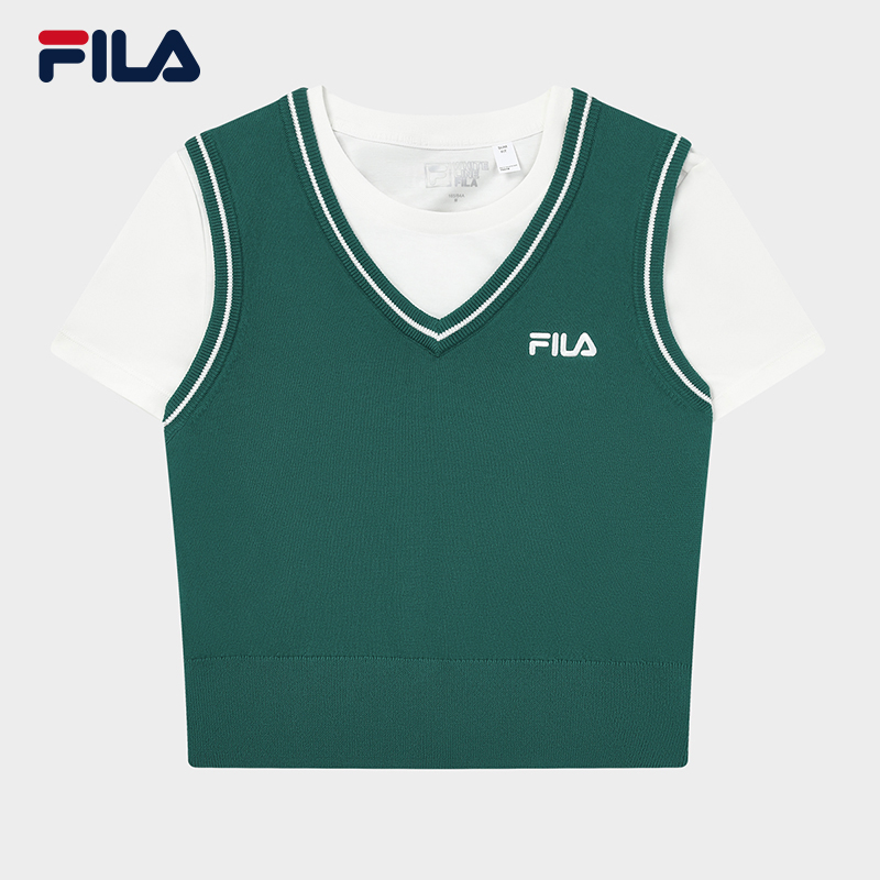 FILA CORE Women's COURT LEGEND ORIGINALE Short Sleeve T-shirt in Green · v2