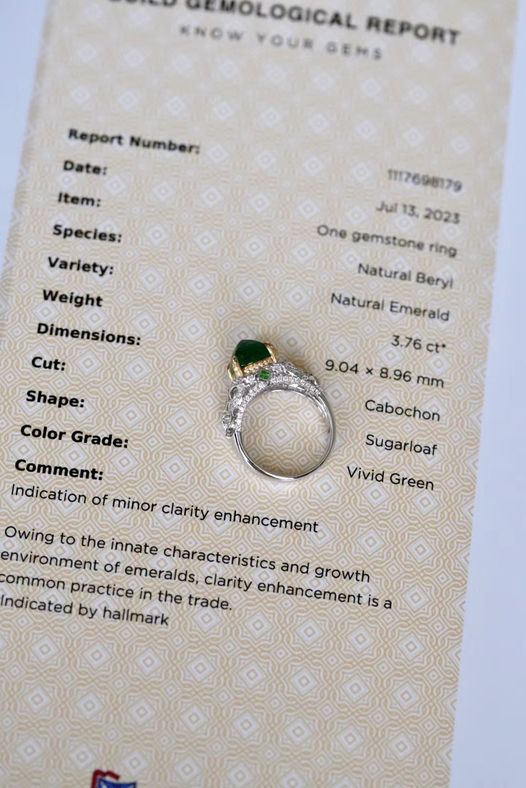 Montagne Jewelry Customization 18k Gold Ring 0.36 Carat Diamond Inset Fine Jewellery Natural 3.76 Carat vivid Green Emerald Ring