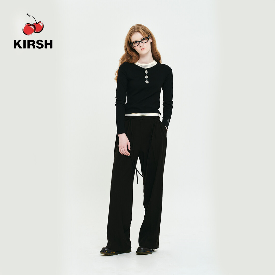 [KIRSH] SZNUREK KOLEKCJI ODCIĘTY SZEROKIE SPODNIE | 23AW