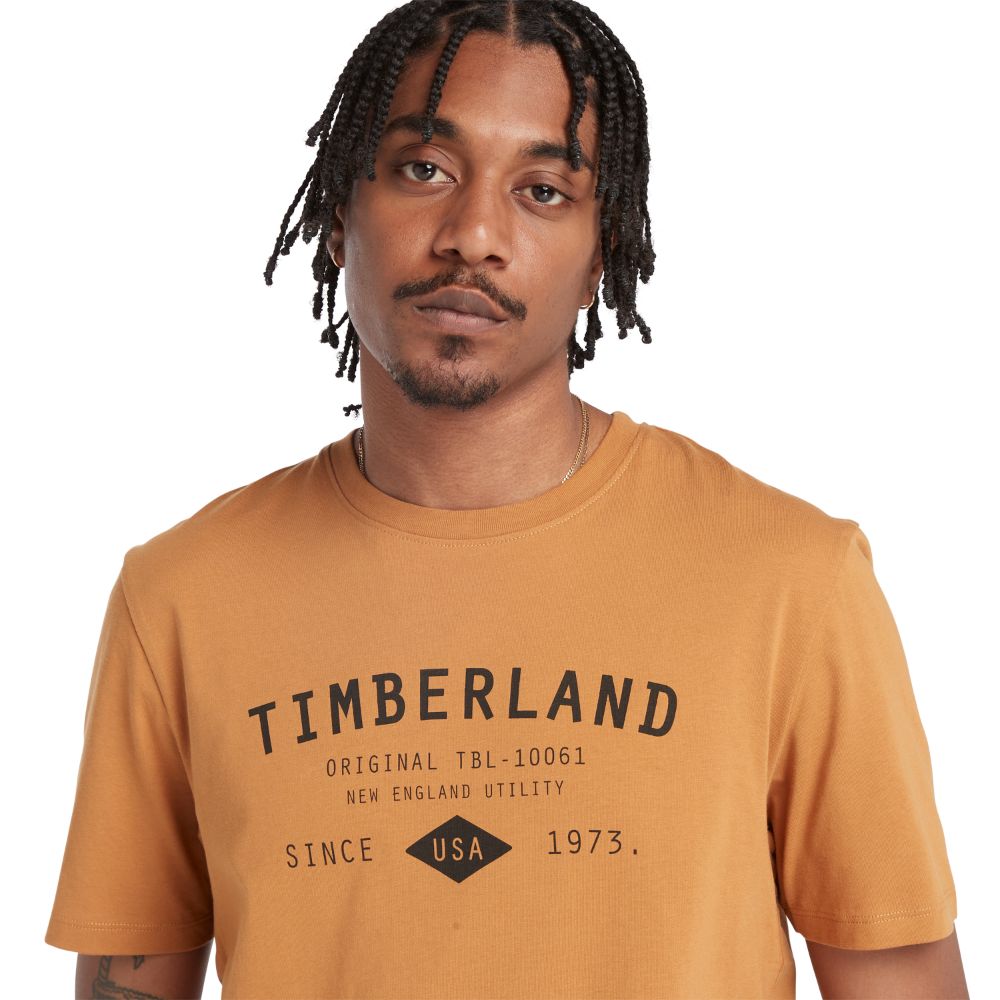 Timberland Men's Short Sleeves Workwear Label Tee Wheat Boot