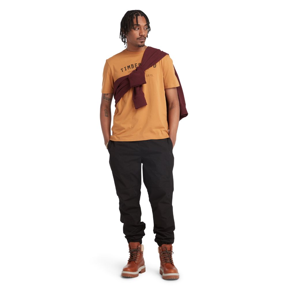 Timberland Men's Short Sleeves Workwear Label Tee Wheat Boot