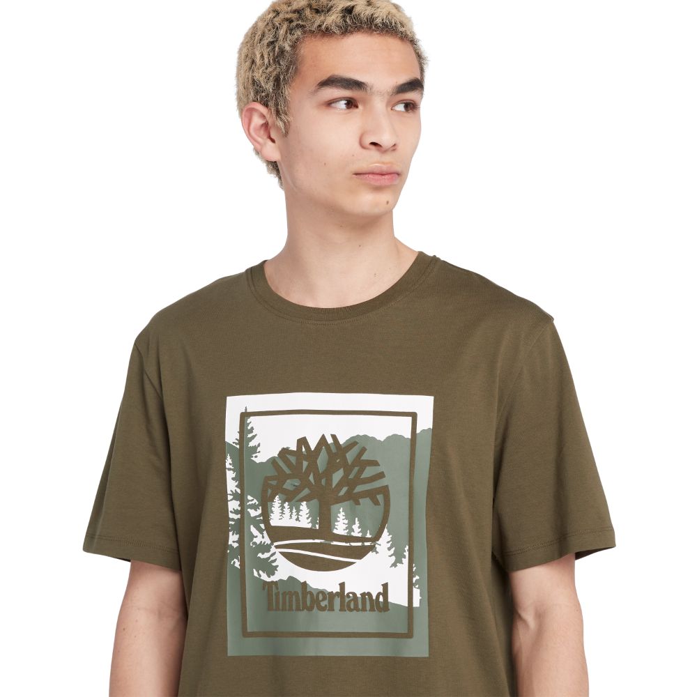 Timberland Men's Short Sleeves Graphic Logo Tee Grape Leaf