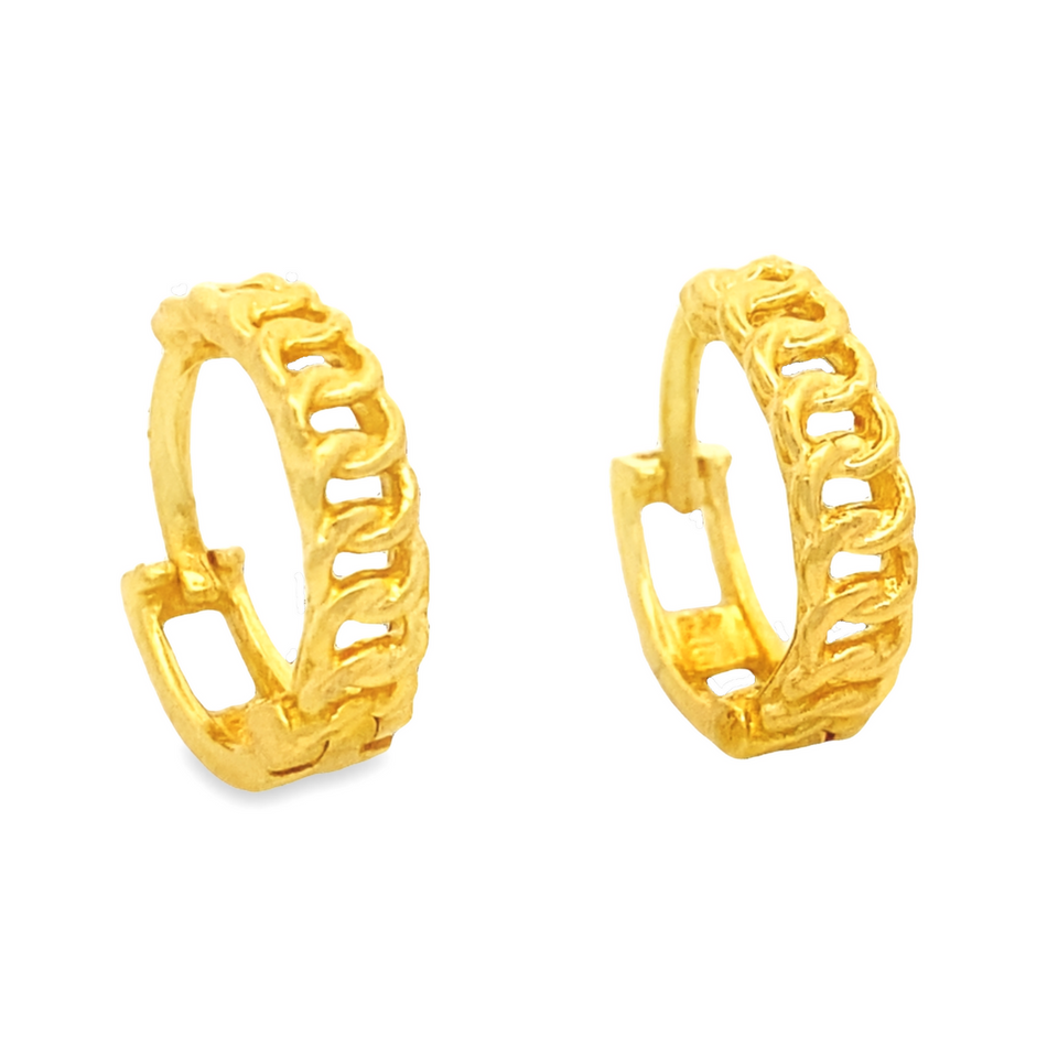 Top Cash Jewellery 916 Gold Cowboy Design Loop Earrings