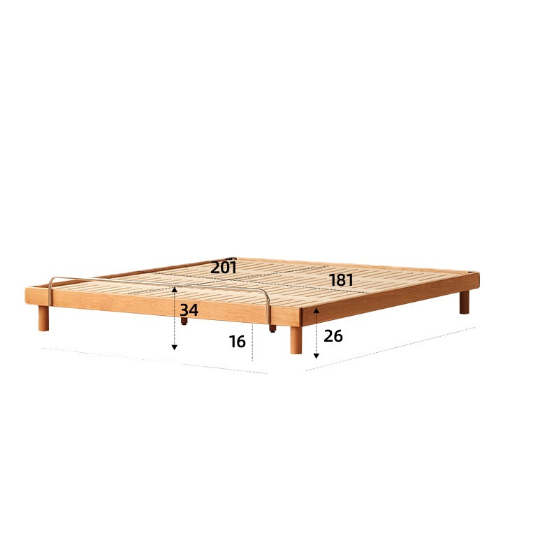 Huhu tatami yatak Japon tarzı masif ahşap çift kişilik yatak kiraz ahşap mobilya 1,5 metre 1,8 metre başucu yatağı olmayan küçük daire
