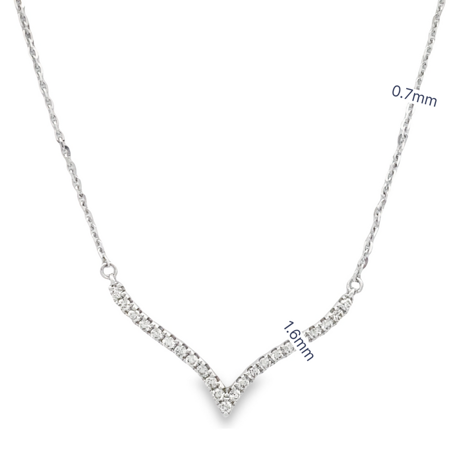 Top Cash Jewellery 18K "V" Design Diamond Necklace