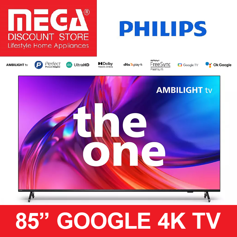PHILIPS 85PUS8808 85" AMIBILIGHT 4K GOOGLE SMART TV + FREE WALLMOUNT INSTALLATION