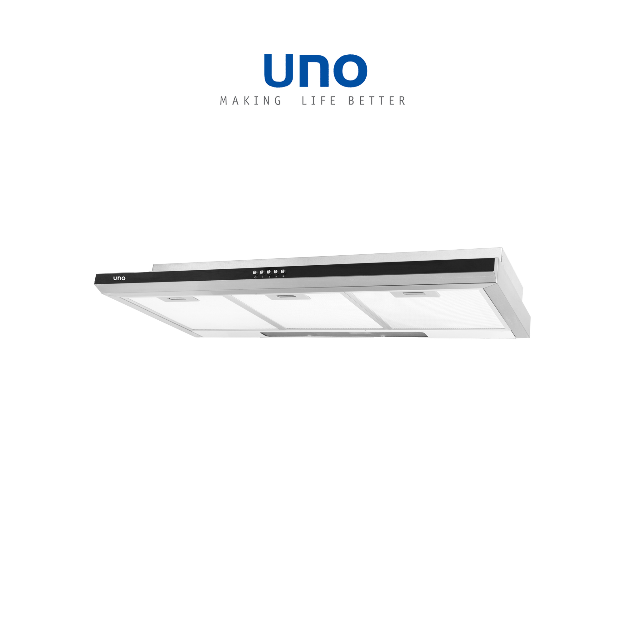 UNO UA9112 90/60CM Slim Line Hood with Black Front Panel