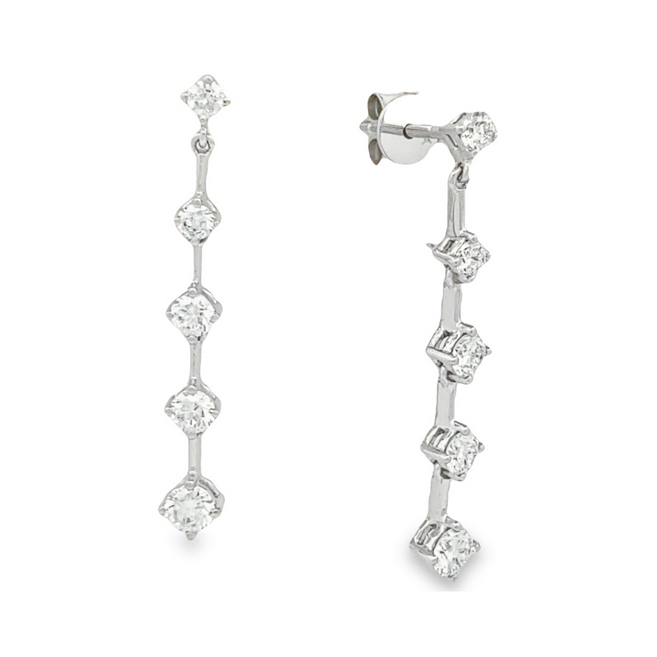 Top Cash Jewellery 10K Lab Grown Dangling Line Design Diamond Stud Earrings · v2