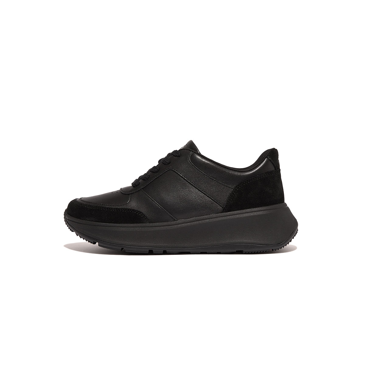 FitFlop F-MODE Women's Leather Suede Flatform Sneakers - All Black (FR1-090) · v7