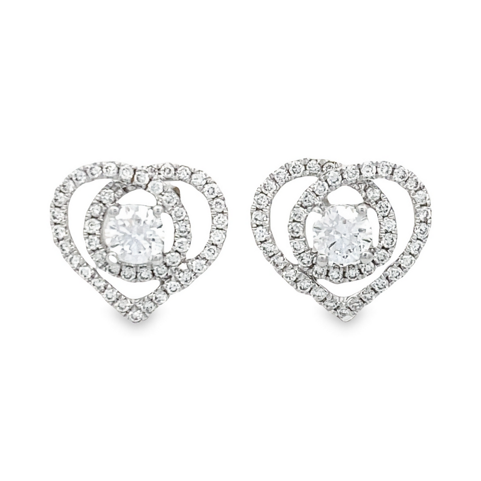 Top Cash Jewellery 10K Lab Grown Diamond Heart Stud Earrings · v3