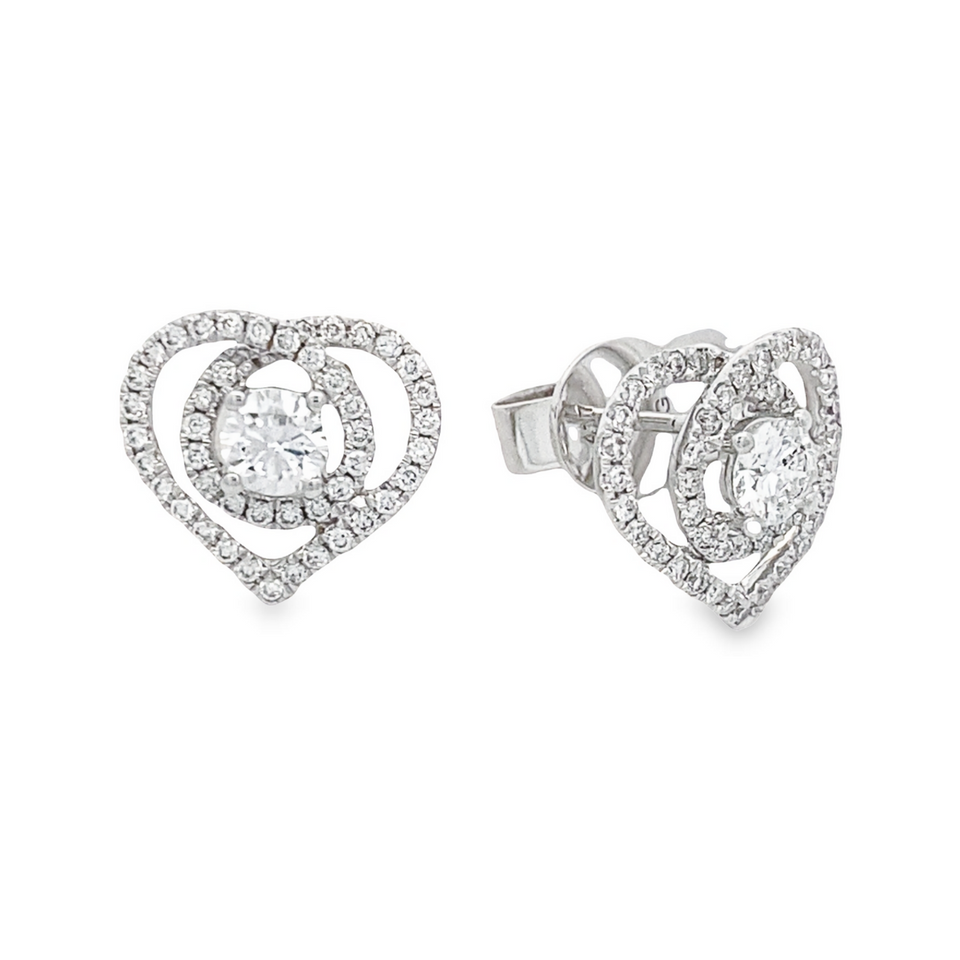 Top Cash Jewellery 10K Lab Grown Diamond Heart Stud Earrings · v3