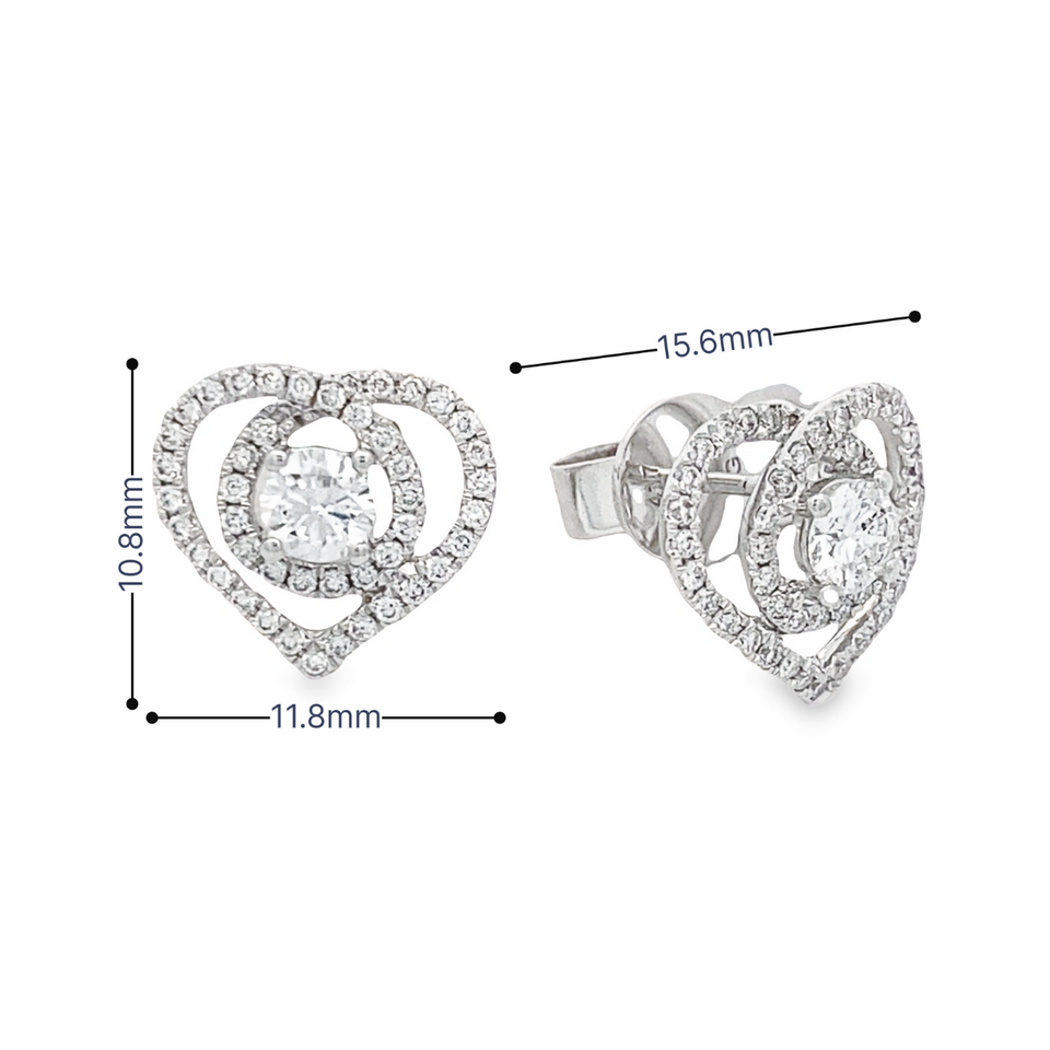 Top Cash Jewellery 10K Lab Grown Diamond Heart Stud Earrings · v3