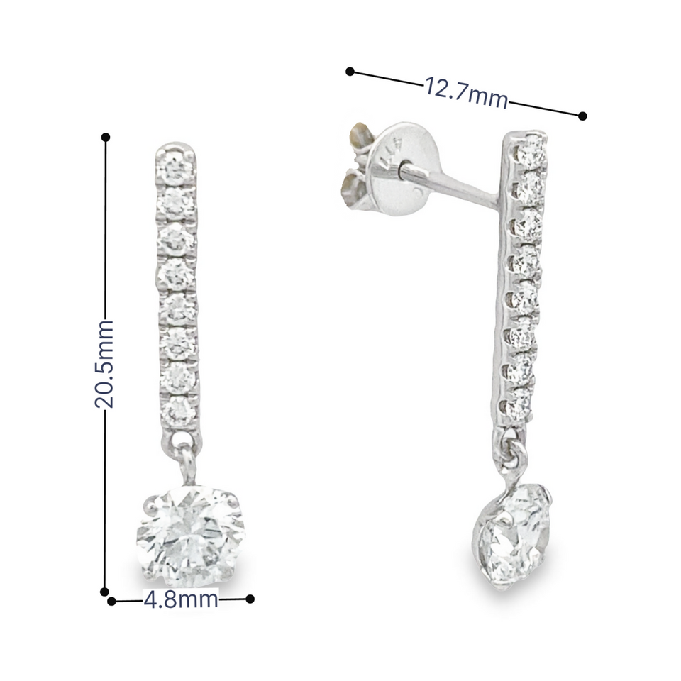 Top Cash Jewellery 10K Lab Grown Dangling Diamond Stud Earrings · v2