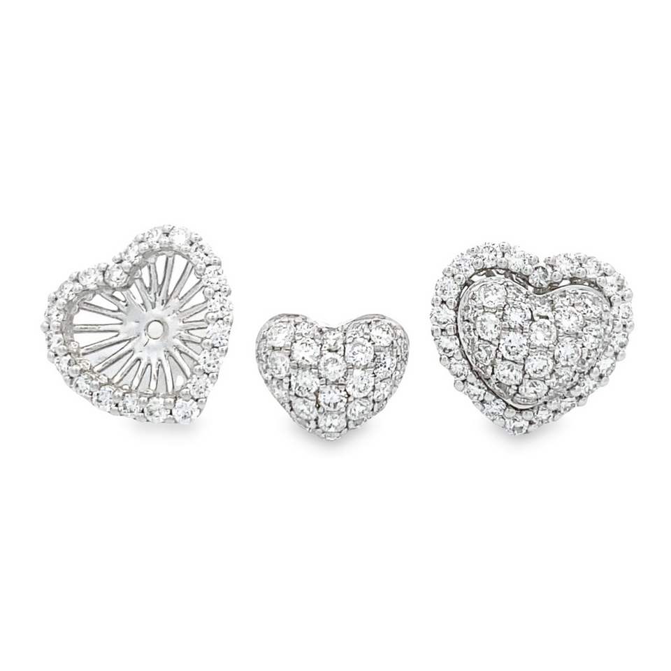 Top Cash Jewellery 10K Lab Grown Diamond Heart Stud Earrings · v4