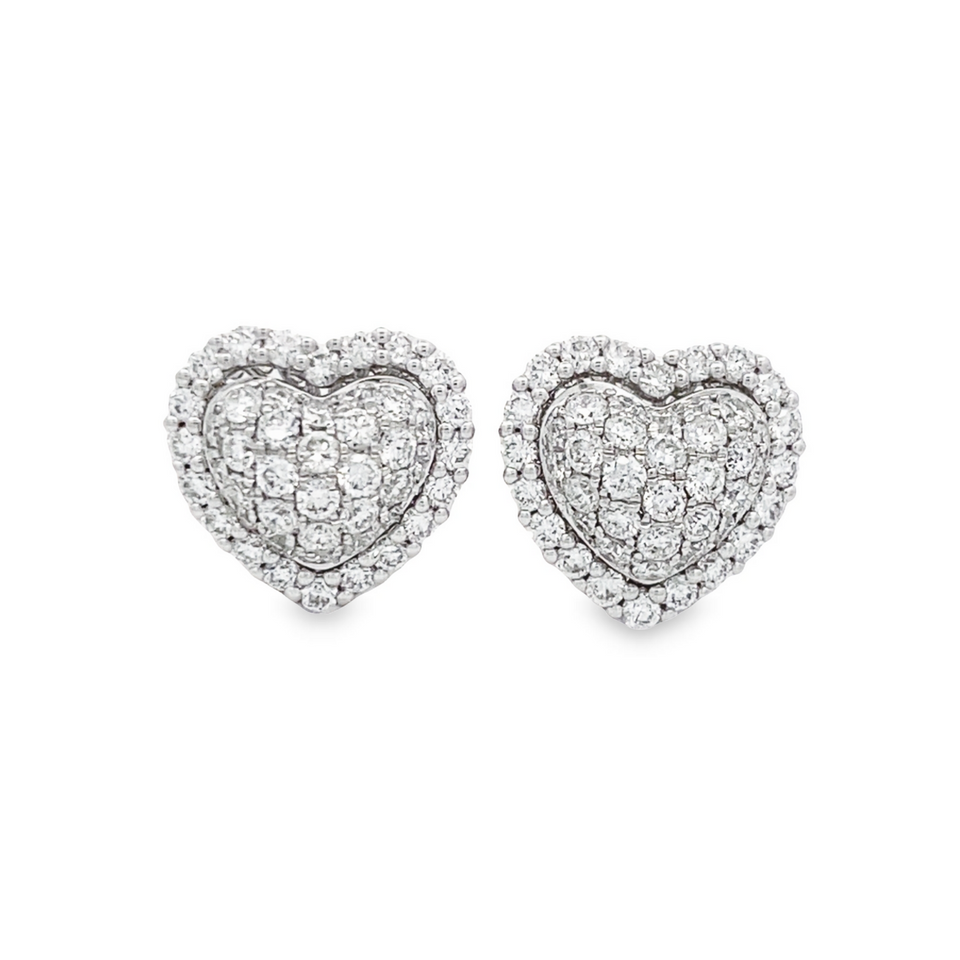 Top Cash Jewellery 10K Lab Grown Diamond Heart Stud Earrings · v4