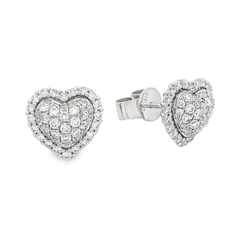 Top Cash Jewellery 10K Lab Grown Diamond Heart Stud Earrings · v4