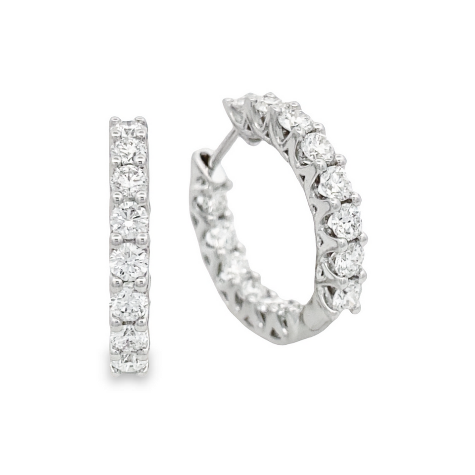 Top Cash Jewellery 10K Lab Grown Line Design Diamond Loop Earrings · v3