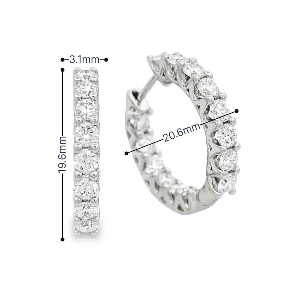 Top Cash Jewellery 10K Lab Grown Line Design Diamond Loop Earrings · v3