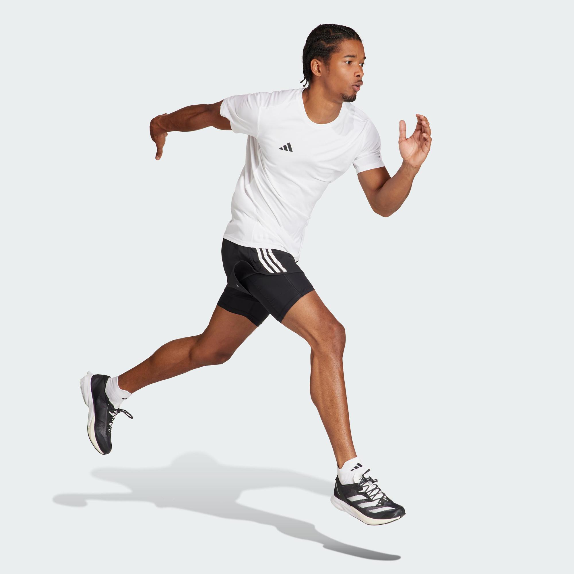 adidas Running Own the Run 3-Stripes 2-in-1 Shorts Men Black IQ3808