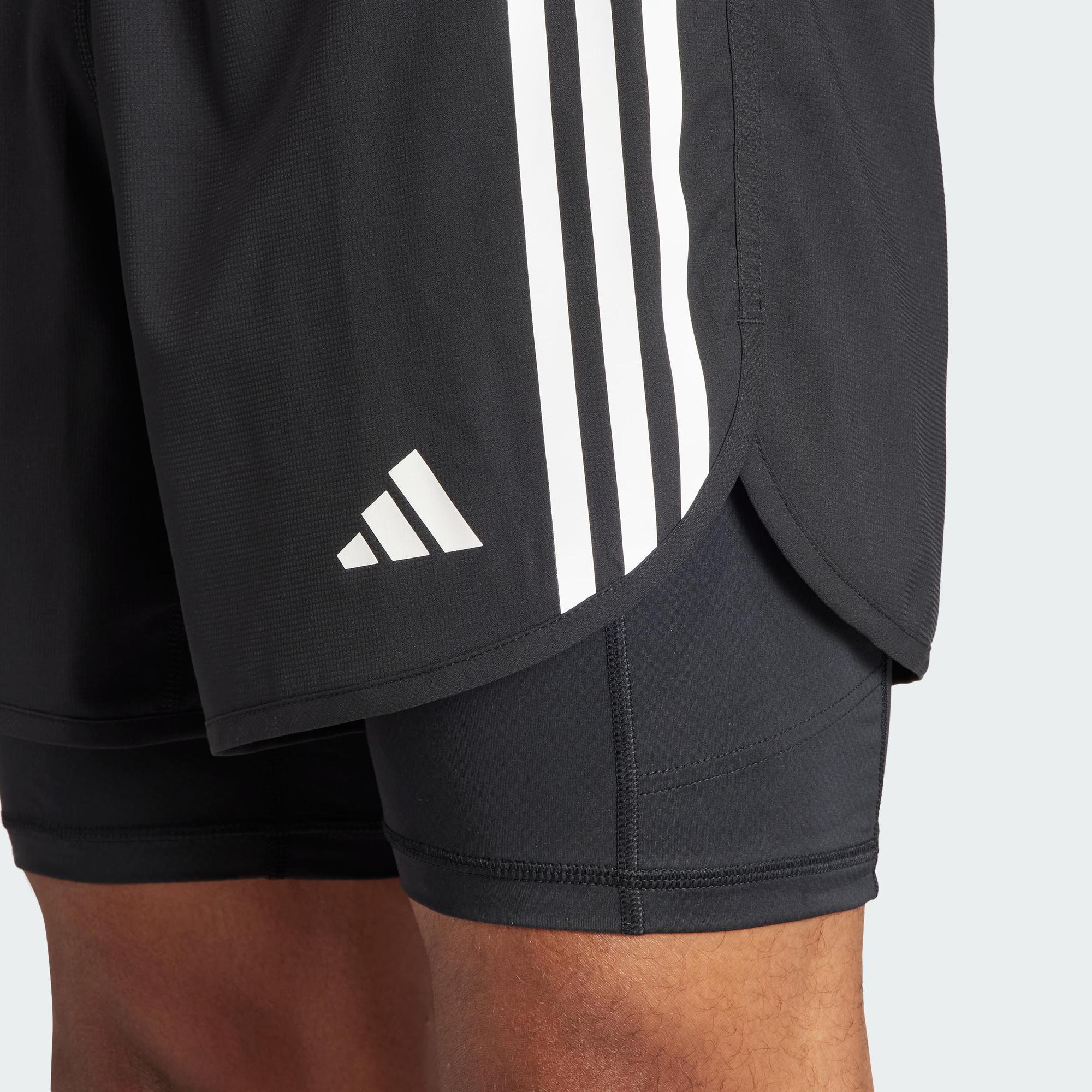 adidas Running Own the Run 3-Stripes 2-in-1 Shorts Men Black IQ3808