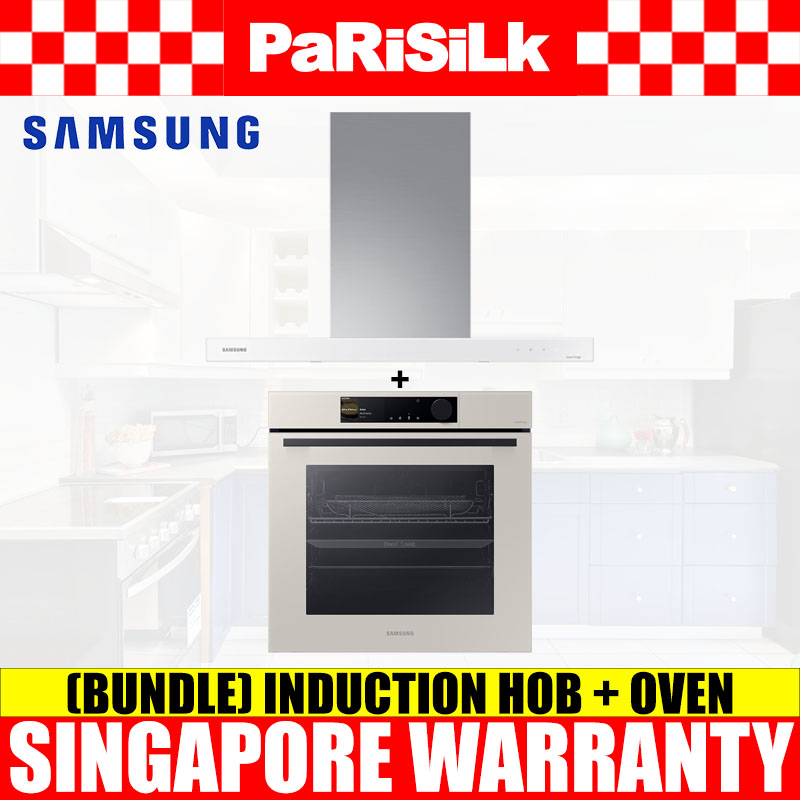 (Ingombrante) (Bundle) Samsung NK36CB665WWHSP Cappa da parete su misura (90 cm) + NV7B6675CAA/SP Forno da incasso su misura con Dual Cook Steam™ (76L)