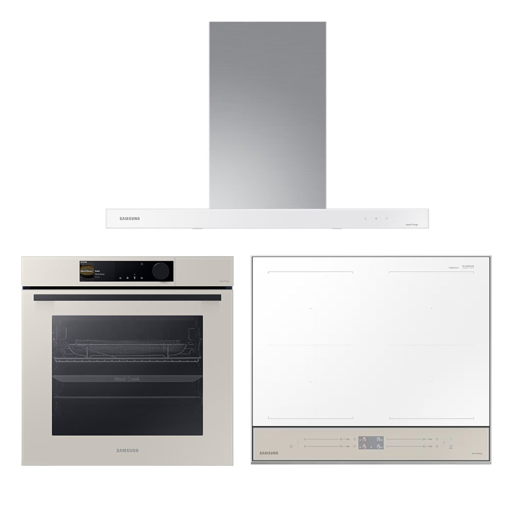 (ขนาดใหญ่) (มัดรวม) Samsung NZ64B5067YY/SP NK36CB665WWHSP NV7B6675CAA/SP เตา เครื่องดูดควัน และเตาอบแบบบิวท์อินที่สั่งทำพิเศษ