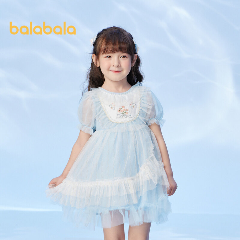 balabala Çocuk Elbisesi Bebek Elbisesi Çocuk Yazlık Elbise Lolita Kız Prenses Elbisesi Küçük Çocuk Elbisesi Örgü Tide